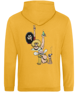 Fabulous Furry Freak Bros-3 heads cartoon-Gilbert Shelton-Hoodie back print-GAS T Shirts