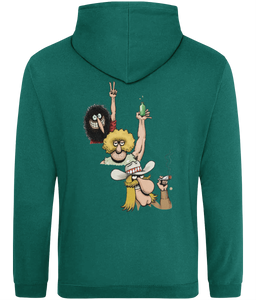 Fabulous Furry Freak Bros-3 heads cartoon-Gilbert Shelton-Hoodie back print-GAS T Shirts