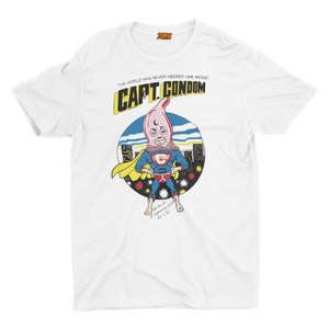 Captain Condom 1987 by Bill Houston-GAS T Shirts-CC-01